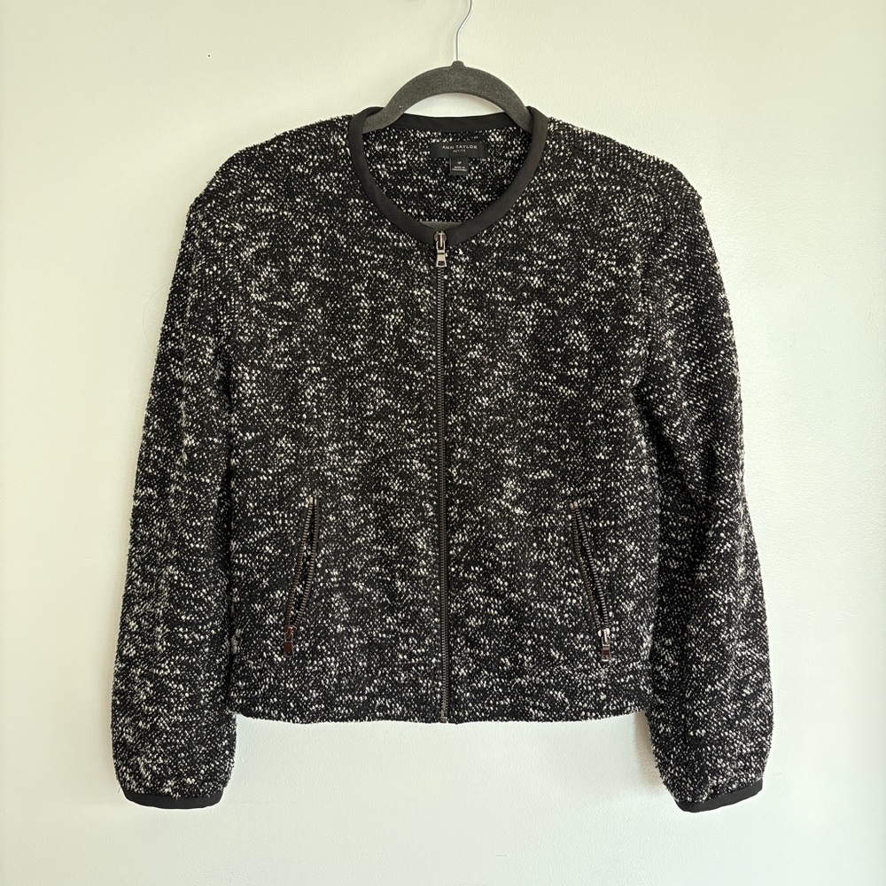 Ann Taylor Black and White Teddy Jacket